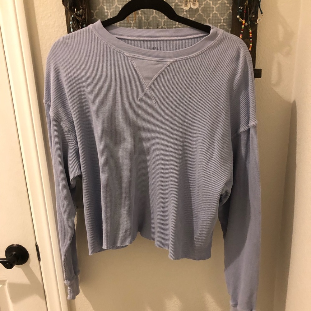blue loose long sleeve